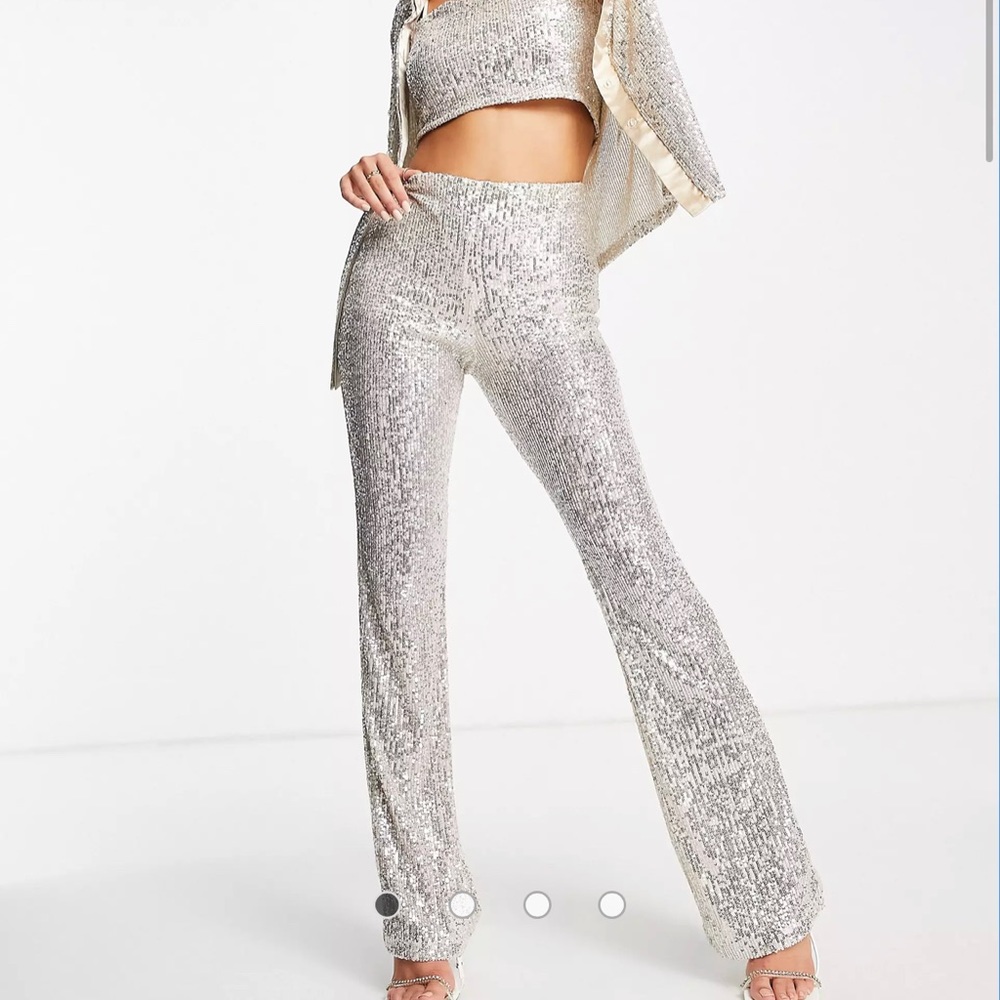 Miss Selfridge sequin kickflare pant from ASOS